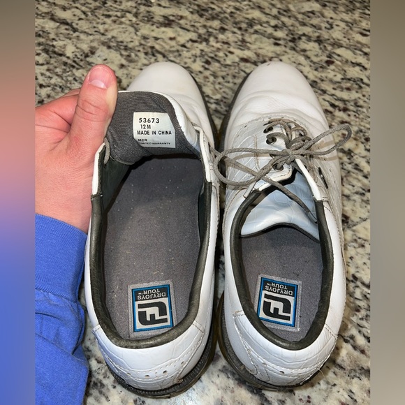 Footjoy DryJoys Tour Men’s Golf Shoes - White Size 12 - Picture 6 of 7